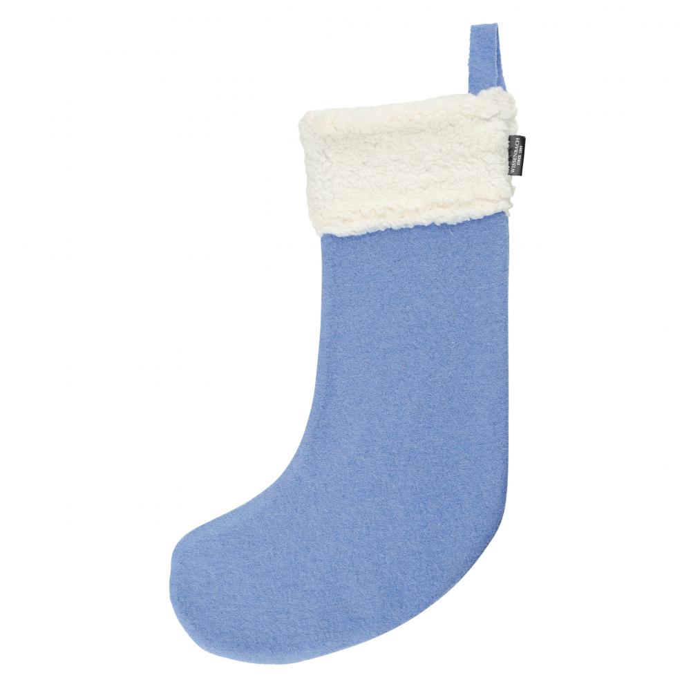 Nikolaus Weihnachts-Stiefel blau Teddy weich XL